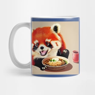 Kawaii Red Panda Eating Ramen Mug